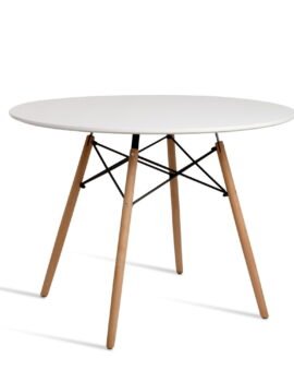 Artiss Dining Table Round White 4 Seater 100CM