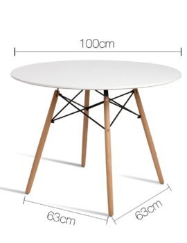 Artiss Dining Table Round White 4 Seater 100CM