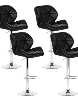 Artiss 4x Bar Stools Gas Lift Padded Leather Black