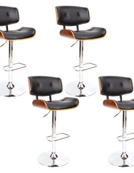 Artiss 4x Bar Stools Gas Lift Leather Black