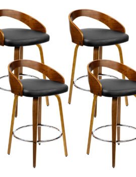 Artiss 4x Bar Stools Swivel Seat Curving Backrest