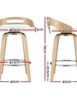 Artiss 4x Bar Stools Swivel Dining Chairs Low Back Counter Seat PU Cushion