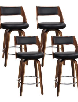 Artiss 4x Bar Stools Swivel Leather Chair 76cm