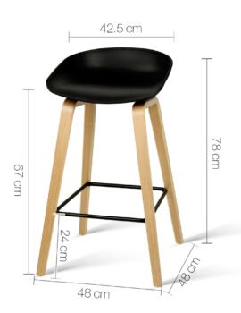 4x Artiss Bar Stools Kitchen Counter Stool Dining Chairs Wooden Black