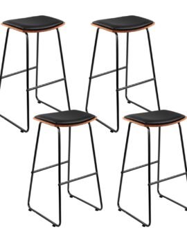 Artiss 4x Bar Stools Leather Padded Metal