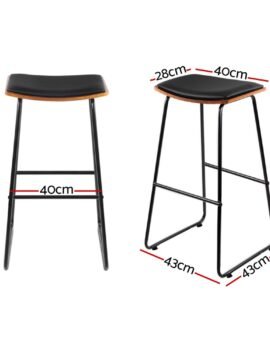 Artiss 4x Bar Stools Leather Padded Metal