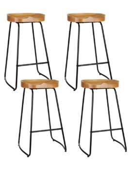 Artiss 4x Bar Stools Tractor Seat 75cm Wooden