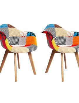 Artiss Dining Chairs Set of 2 Fabric Retro Replica DSW