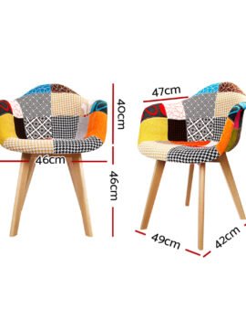 Artiss Dining Chairs Set of 2 Fabric Retro Replica DSW