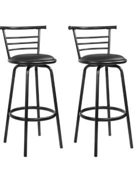 Artiss 2x Bar Stools Swivel Leather Padded Metal