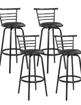 Artiss 4x Bar Stools Swivel Leather Padded Metal