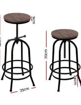 Artiss Bar Stools Adjustable Wood Chairs