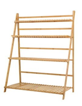 Artiss Plant Stand 4 Tier Bamboo Slat Flower Pot Shelf Pine