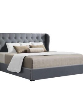 Artiss Bed Frame King Size Gas Lift Grey ISSA