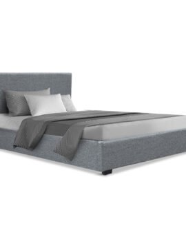 Artiss Bed Frame King Single Size Gas Lift Grey NINO