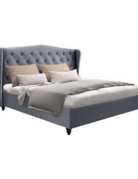 Artiss Bed Frame Double Size Grey PIER