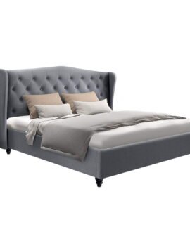 Artiss Bed Frame Queen Size Grey PIER