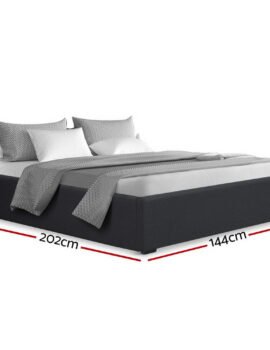 Artiss Bed Frame Double Size Gas Lift Base Charcoal TOKI