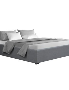 Artiss Bed Frame King Size Gas Lift Base Grey TOKI