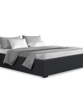 Artiss Bed Frame Queen Size Gas Lift Base Charcoal TOKI