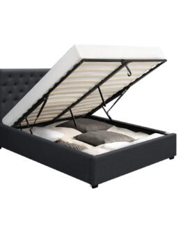 Artiss Bed Frame Queen Size Gas Lift Charcoal VILA