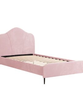 Artiss Bed Frame King Single Size Velvet Pink OLAN