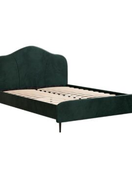 Artiss Bed Frame Queen Size Velvet Dark Green OLAN