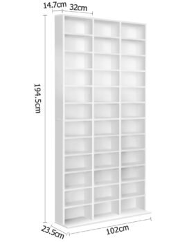 Artiss Bookshelf CD Storage Rack – BERT White