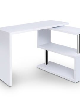 Artiss Computer Desk L-Shape Bookshelf White