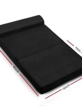 Giselle Bedding Foldable Mattress Folding Foam Bed Mat Double Black