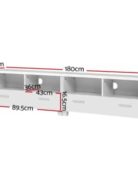 Artiss TV Cabinet Entertainment Unit 180cm White Eddie