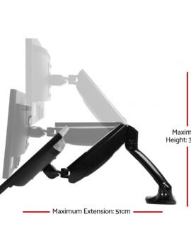 Artiss Monitor Arm Gas Spring Dual Desk Mount Screen Holder