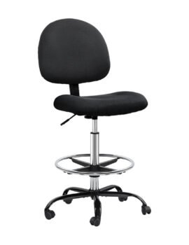 Artiss Office Chair Drafting Stool Fabric Chairs Black