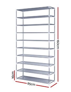 Artiss Shoe Rack Cabinet Stackable 10-Tier Grey