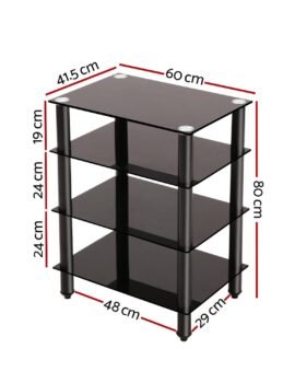 Artiss TV Stand 4 Tiers Storage Shelf Rack Tempered Glass Entertainment Unit