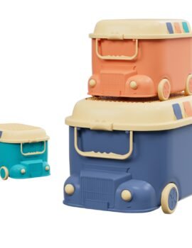 Keezi 3PCS Toy Storage Box Cute Car Toy Container Kids Toys Organiser Snack Boxes