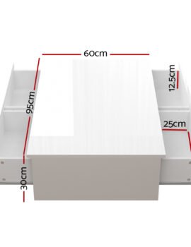 Artiss Coffee Table 4 Drawers White Trevi