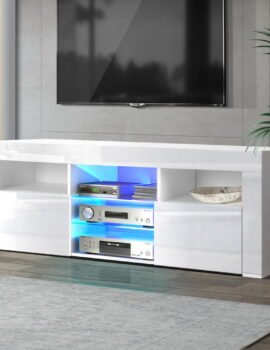 Artiss Entertainment Unit TV Cabinet LED 145cm White Angus