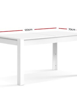 Artiss Dining Table Rectangular 4 Seater 120CM White Natu