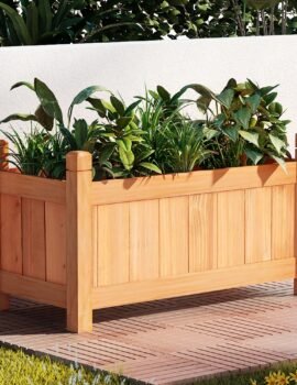 Green Fingers Garden Bed 60x30x33cm Wooden Planter Box Raised Container Growing