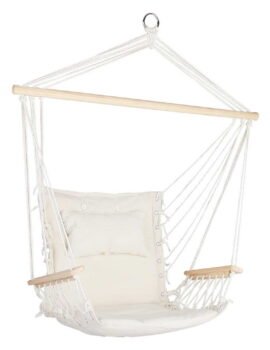 Gardeon Hammock Chair Hanging with Armrest Camping Hammocks – Cream