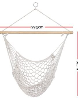 Gardeon Hammock Chair Outdoor Hanging Camping Mesh Indoor – Cream