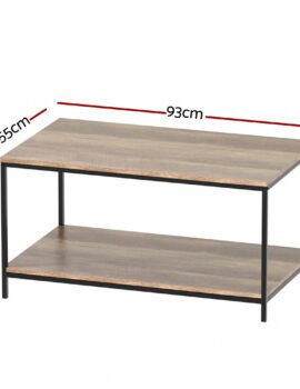 Artiss Coffee Table Rectangular 93CM Walnut Olin
