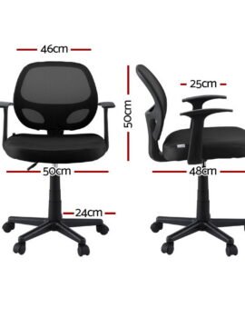 Artiss Mesh Office Chair Computer Gaming Desk Chairs Work Study Mid Back Black