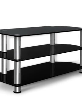 Artiss TV Stand 3 Tiers Storage Shelf Rack Tempered Glass Entertainment Unit