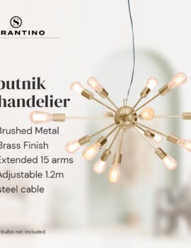 Sarantino 15-Light Sputnik Chandelier in Brass Finish