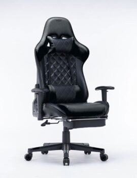 Gaming Chair Ergonomic Racing chair 165° Reclining Gaming Seat 3D Armrest Footrest Black