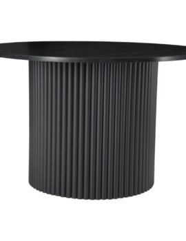 Luxe Black Ribbed Texture Wooden Coffee Table