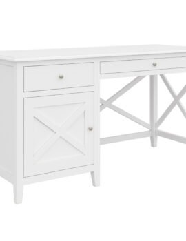 Daisy Study Computer Desk 140cm Office Executive Table Solid Acacia Wood – White