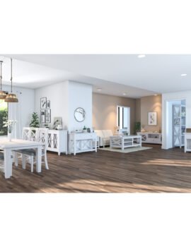 Daisy Study Computer Desk 140cm Office Executive Table Solid Acacia Wood – White